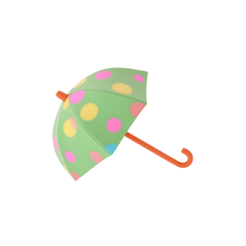 Cute Polka Dot Umbrella Green Pastel Rain Accessory png