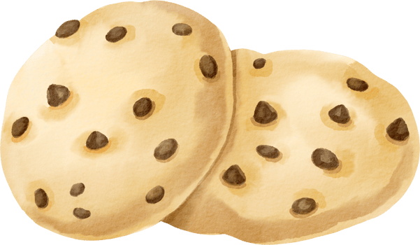 Two cookies are shown on a black background png