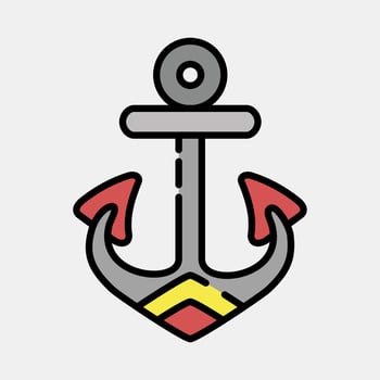 Icon anchor. Traditional tattoo elements. Icon in filled line style. vector