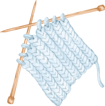 A knitting needle and yarn on a white background png