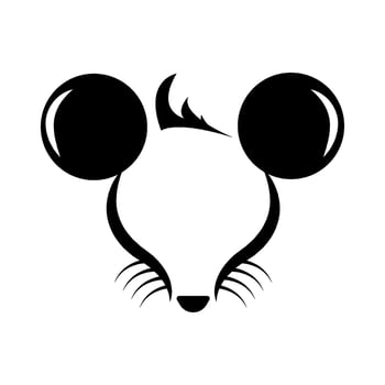 black line rat head logo illustration vector