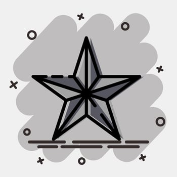 Icon star. Traditional tattoo elements. Icon in comic style. vector