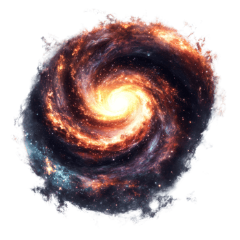 A vibrant swirling spiral galaxy in deep space png