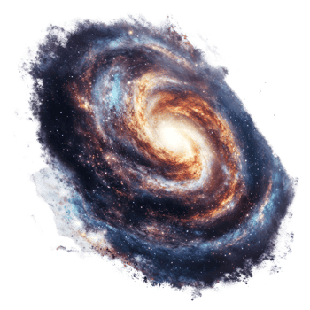 A Vibrant Spiral Galaxy in Deep Space png