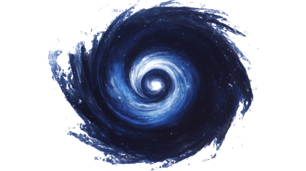 A swirling cosmic vortex of blue nebula and stars png