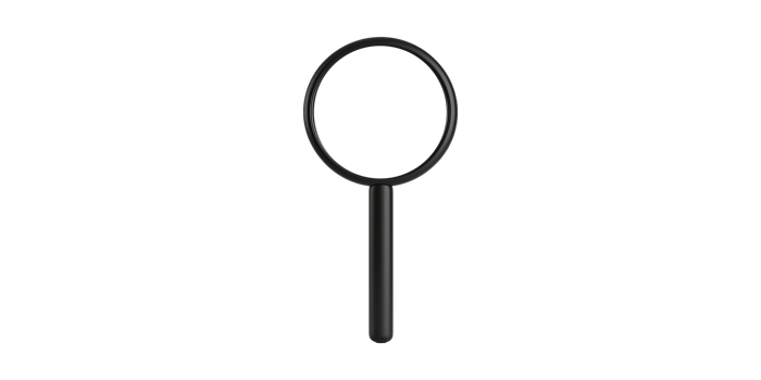 Black magnifying glass isolated on transparent background png