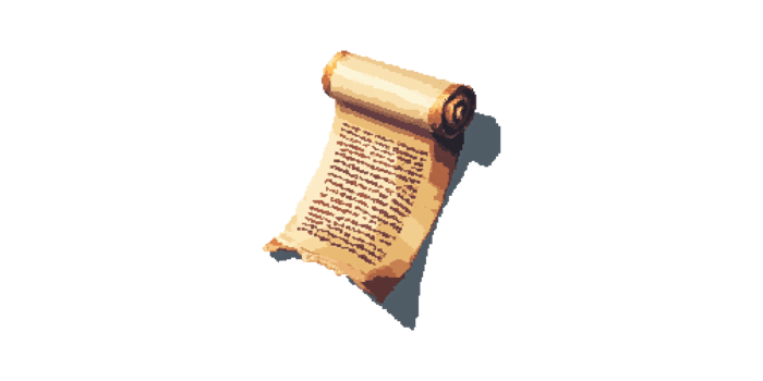 Ancient scroll with text isolated on transparent background png