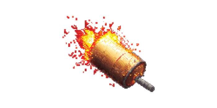 Exploding firecracker with sparks isolated on transparent background png