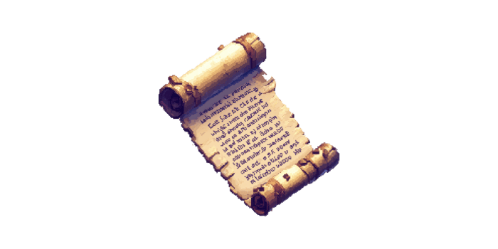 Ancient scroll with script isolated on transparent background png