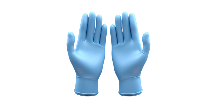 Pair of blue medical gloves isolated on transparent background png