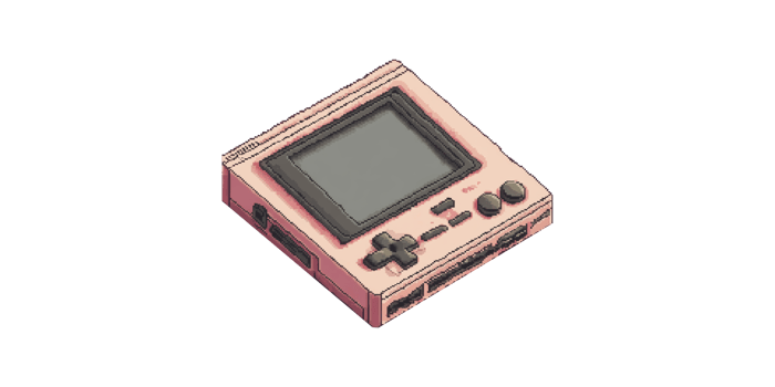Retro handheld gaming console on transparent background png