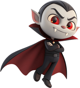 Cute Vampire Boy Character Halloween Clipart for Kids. . png
