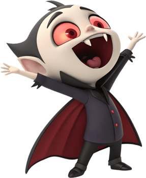 Vampire Boy Halloween Cartoon Clipart for Scary Fun. . png
