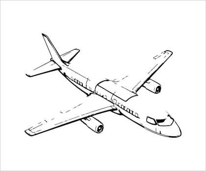airplane coloring pages for kids vector