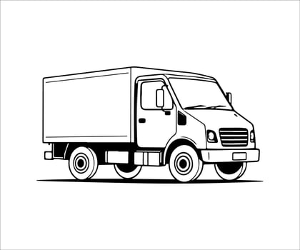 delivery truck drawing illustration vector
