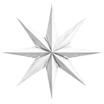 White Wooden Eight Pointed Star Design png