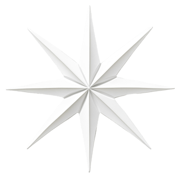 White Ten Pointed Star Festive Decoration png