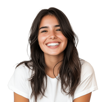 Young Woman Smiling with Long Brown Hair png