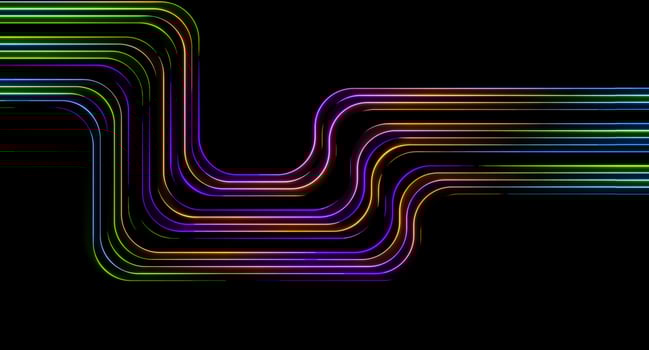 Colorful neon lines abstract geometric tech background vector