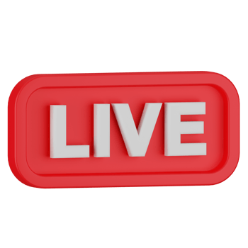 Realistic 3D Live Broadcast Button png