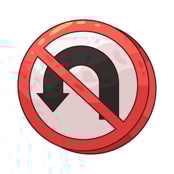 No U-Turn Sign vector