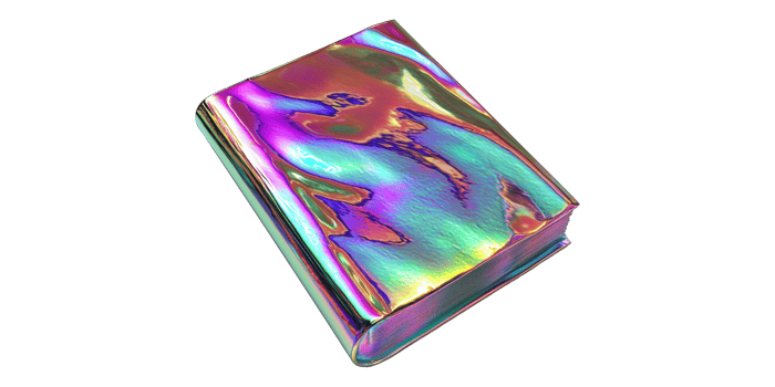 Iridescent rectangular box isolated on transparent background png