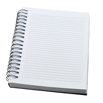White Notepad with Lined Pages for Writing and Journaling png