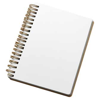 Open Notebook with Blank Lined Pages Ready for Notes png