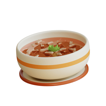 3D Render of a Bowl of Soup png