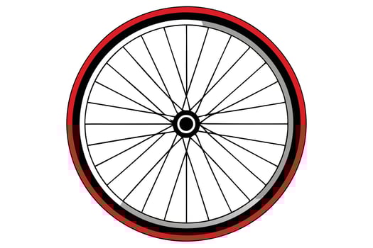 Illustration of a Red Bicycle Wheel vector