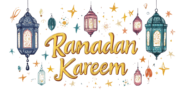 Ramadan Kareem Festive Lanterns Stars Celebration Design png