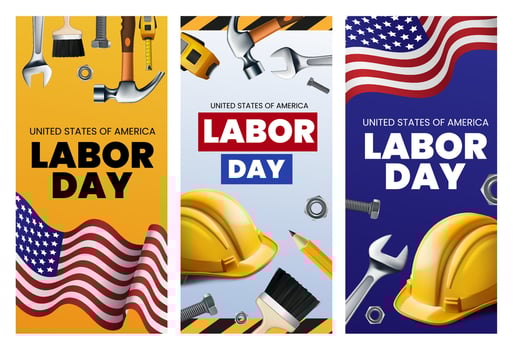 Labor Day Banners set vector