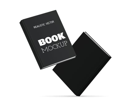 Floating Black Hardcover Book Mockup vector