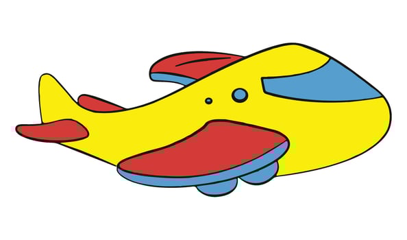 A yellow toy airplane illustration vector