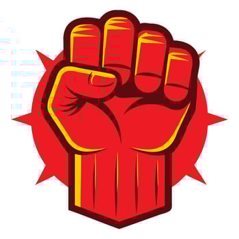 Powerful Red Hand Fist Illustration vector