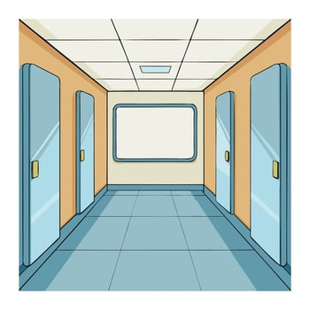 Healthcare Facility - Hospital Corridor Scene vector