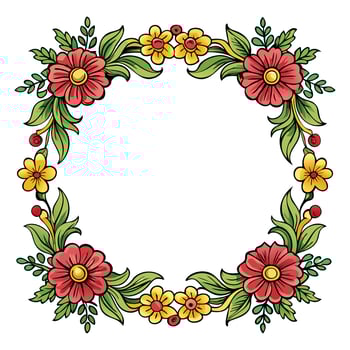 Vintage Floral Circle Border Illustration vector