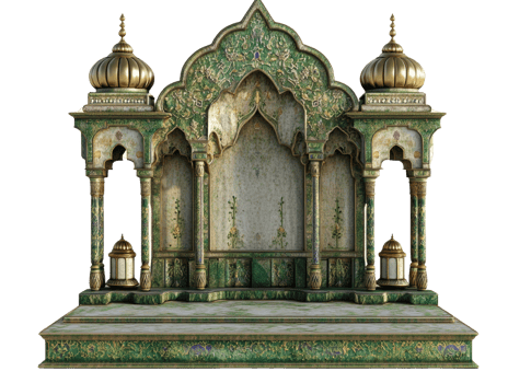 Elegant Green And Gold Architectural Pavilion Design png