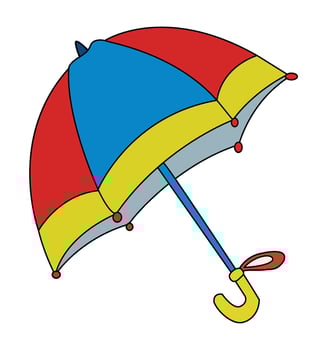 Colorful umbrella isolated on white background vector