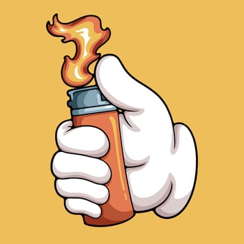 Hand holding a lighter illustration vector