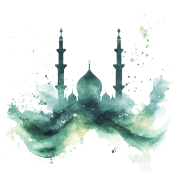 Mosque Silhouette Watercolor Abstract Art Design png