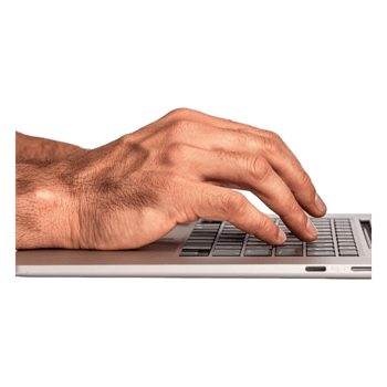 Close-up of a Hand Typing on a Modern Laptop Keyboard in Focus png