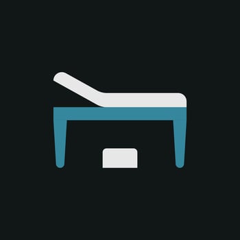 Examining table icon with a minimalist design showcasing a modern healthcare setup for medical professionals vector