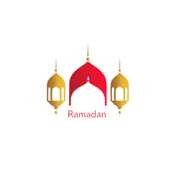 Ramadan Design Featuring Golden Lanterns and Arch png