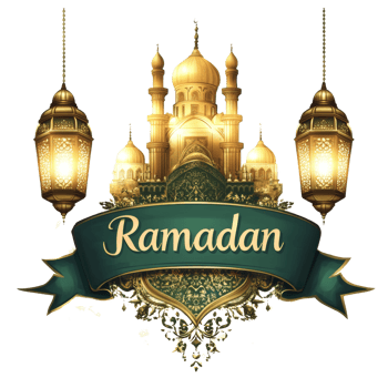 Ramadan Mubarak Mosque Lanterns Festive Celebration png