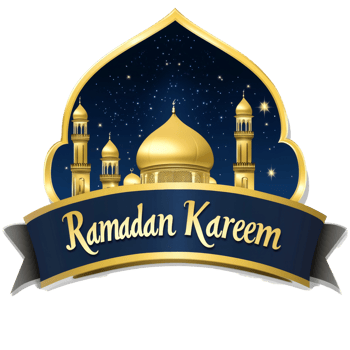 Ramadan Kareem Greeting with Golden Mosque Illustration png
