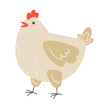 Large Chicken for Easter Greeting Card Design vector