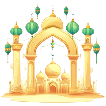 Majestic Golden Mosque Architectural Design Illustration png
