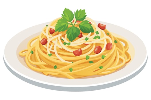 Deliciously Appealing Plate of Spaghetti Carbonara vector