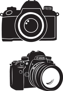 Photo camera black and white vector